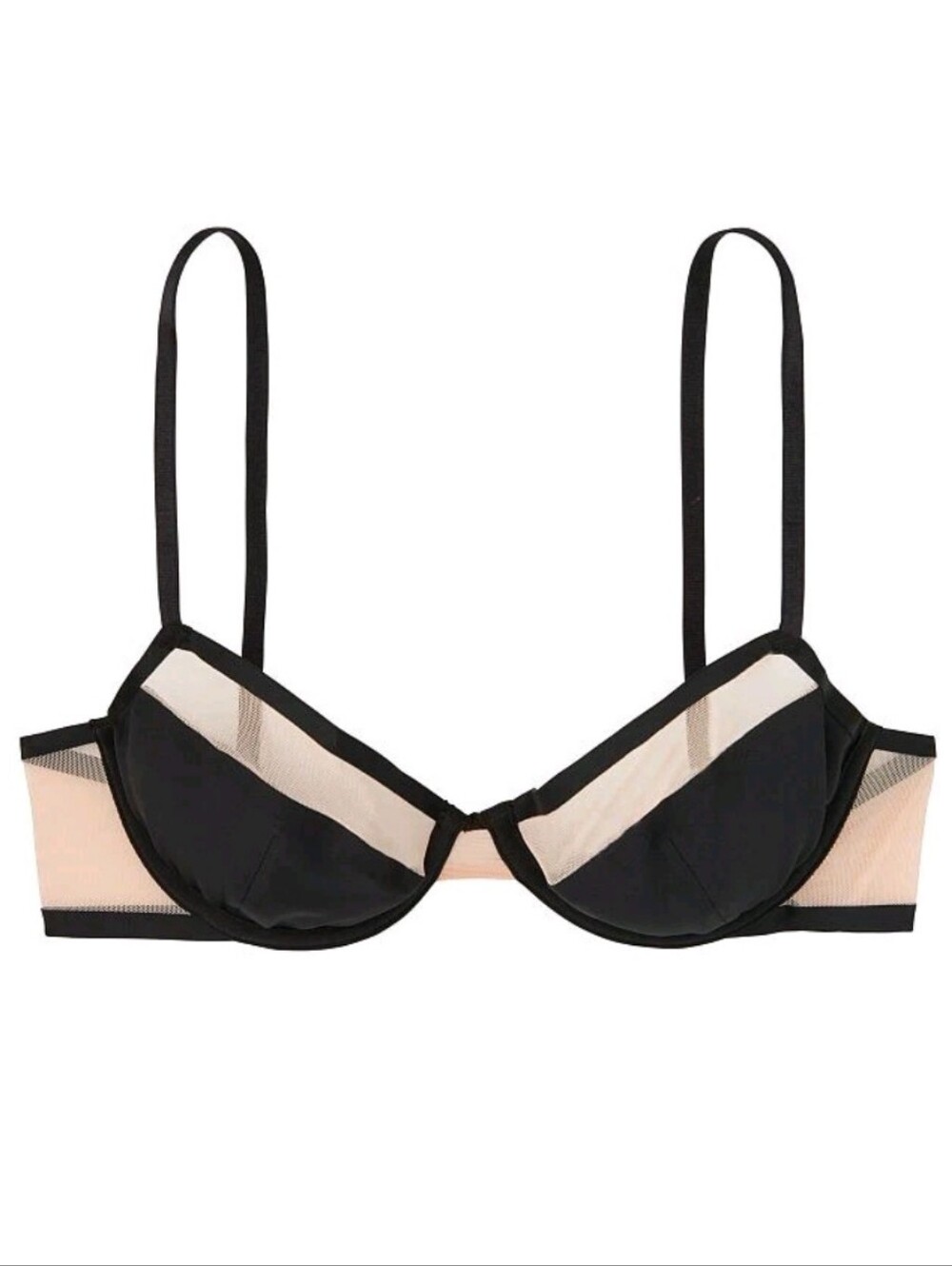 Victoria's secret very sexy unlined mesh demi Bra 32C BLACK TAN